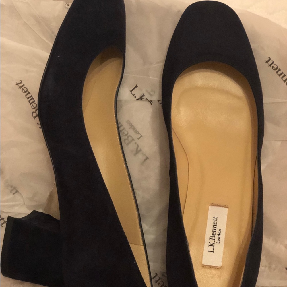 LK Bennett Niamh suede heels navy 37